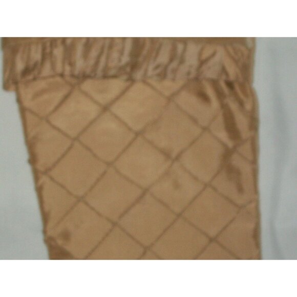 Beige Christmas Stocking With Snowflake Embroidery & Sequins - Picture 3 of 6